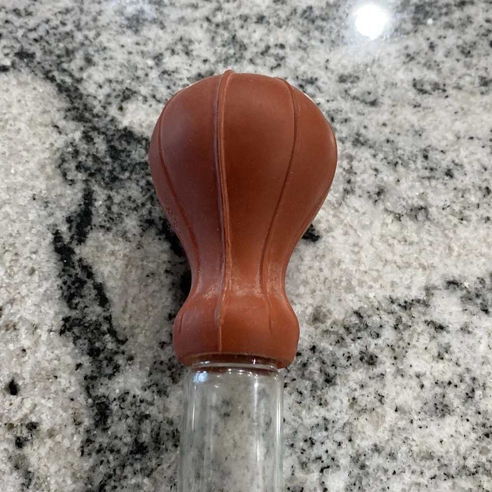 Vintage 1946 Brown Rubber Bulb Pyrex Glass Baster!